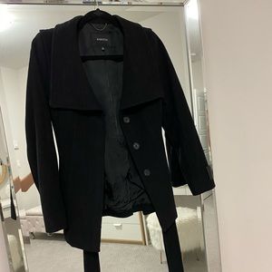 BABATON BLACK WOOL COAT SIZE XS